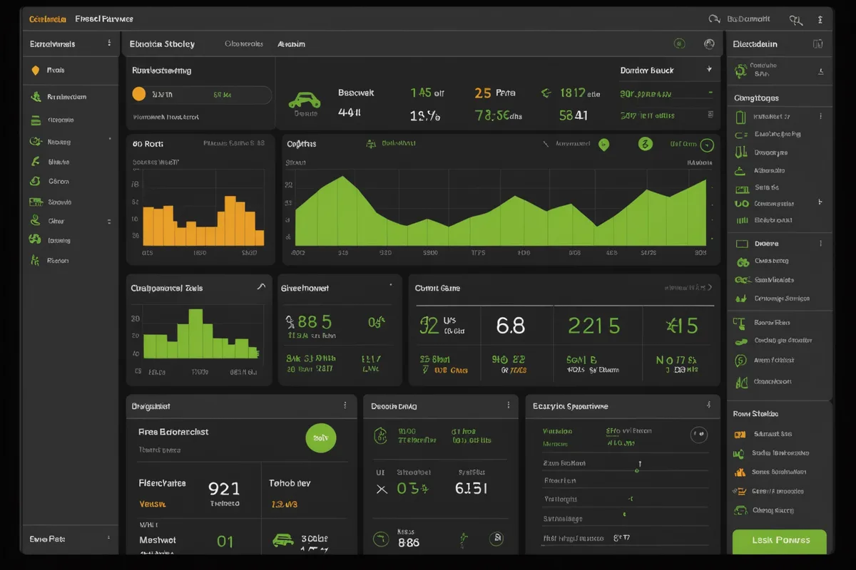 Fleetvolts fleet dispatch dashboard showing vehicle charge status and schedule for a fleet of electric delivery vans